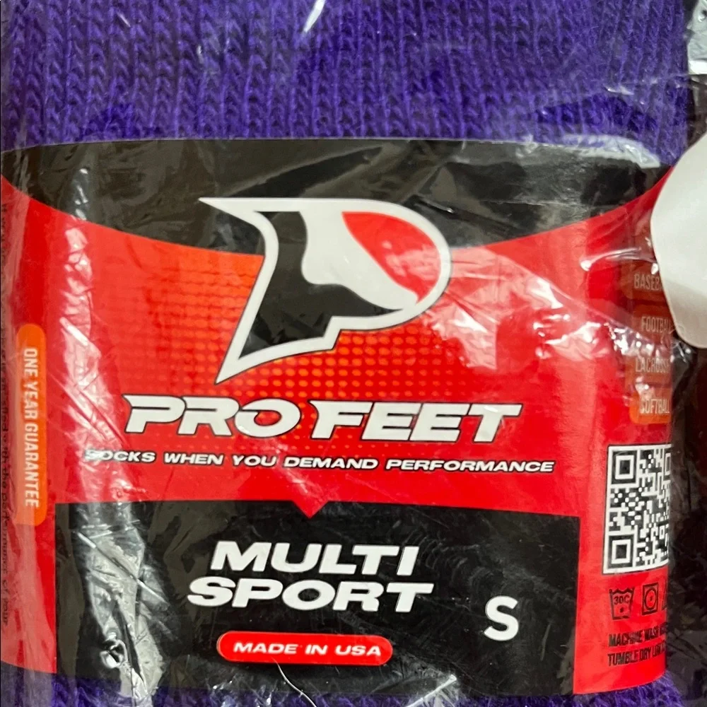 Purple Athletic Socks - 6 Pack Size S